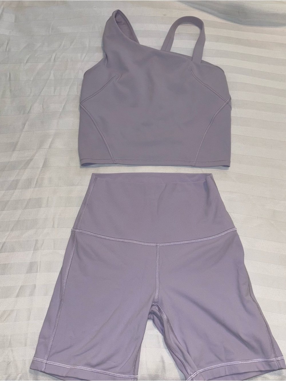 Lululemon Tennis Tank and Bike Short Set in Lilac Ether